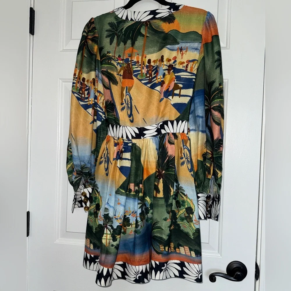 NWT Farm Rio Carioca Long Sleeve Tropical Wrap Mini Sz Medium - Picture 5 of 12